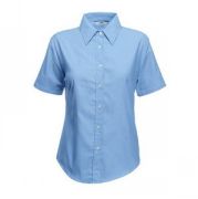 Рубашка "Lady-Fit Short Sleeve Oxford Shirt", светло-голубой_L, 70% х/б, 30% п/э, 135 г/м2