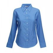 Рубашка "Lady-Fit Long Sleeve Oxford Shirt", синий_S, 70% х/б, 30% п/э