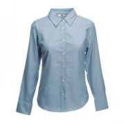 Рубашка "Lady-Fit Long Sleeve Oxford Shirt", светло-серый_XL, 70% х/б, 30% п/э, 135 г/м2