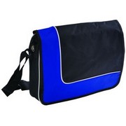 Конференц-сумка "Oxford"; черный с синим; 38х27х8 см; нейлон