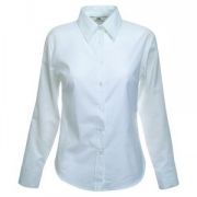 Рубашка "Lady-Fit Long Sleeve Oxford Shirt", белый_L, 70% х/б, 30% п/э, 130 г/м2