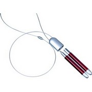 TWINS, ручка шариковая и фонарик, красный/серебристый, пластик