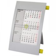Календарь настольный на 2 года; серый с желтым; 18х11 см; пластик