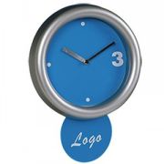 Часы настенные "Промо" с маятником; голубой; 19,5х5х26,5 см; пластик