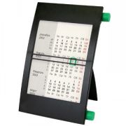 Календарь настольный на 2 года; черный с зеленым; 18х11 см; пластик