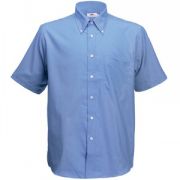Рубашка "Short Sleeve Oxford Shirt", синий_L, 70% х/б, 30% п/э, 135 г/м2