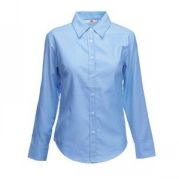 Рубашка "Lady-Fit Long Sleeve Oxford Shirt", светло-голубой_M, 70% х/б, 30% п/э, 135 г/м2