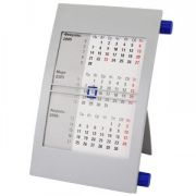 Календарь настольный на 2 года; серый с синим; 18х11 см; пластик