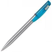 ONDA METAL, ручка шариковая, голубой/хром, пластик/металл