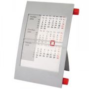 Календарь настольный на 2 года; серый с красным; 18х11 см; пластик