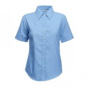 Рубашка "Lady-Fit Short Sleeve Oxford Shirt", светло-голубой_XL, 70% х/б, 30% п/э, 135 г/м2