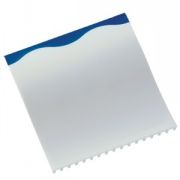 Скребок автомобильный "Волна" с непрозрачным корпусом; белый с синим; 10х10 см; пластик
