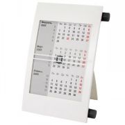 Календарь настольный на 2 года; белый с черным; 18х11 см; пластик