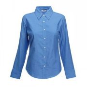 Рубашка "Lady-Fit Long Sleeve Oxford Shirt", синий_XS, 70% х/б, 30% п/э