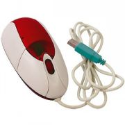 Мышь компьютерная; белый с красным; 12,5х5х3,5 см; пластик
