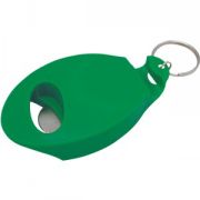 Открывалка с держателем для авторучки на магните; зеленый; 8,9х4,8х1,5 см; пластик