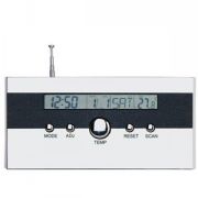 FM-радио с часами, датой и температурой; 16х3,2х7,5 см; пластик, металл