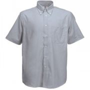 Рубашка "Short Sleeve Oxford Shirt", светло-серый_XL, 70% х/б, 30% п/э, 135 г/м2
