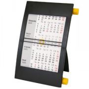 Календарь настольный на 2 года; черный с желтым; 18х11 см; пластик