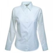 Рубашка "Lady-Fit Long Sleeve Oxford Shirt", белый_S, 70% х/б, 30% п/э, 130 г/м2