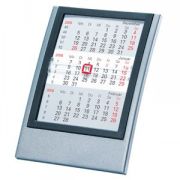 Календарь настольный на 2 года; серебристый с черным; 12,5х16 см; пластик