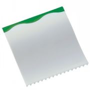 Скребок автомобильный "Волна" с непрозрачным корпусом; белый с зеленым; 10х10 см; пластик
