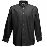 Рубашка "Long Sleeve Oxford Shirt", черный_L, 70% х/б, 30% п/э, 135 г/м2