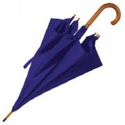 Зонт-трость с деревянной ручкой, полуавтомат; ярко-синий; D=103 см; нейлон