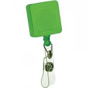 Держатель для бейджа, магнитной карты; зеленый; 3,2х3,2х0,8 см, длина шнура 90 см; пластик