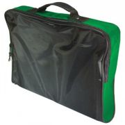 Конференц-сумка "Folder"; черный с зеленым; 39,5х30х5 см; нейлон