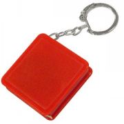 Брелок-рулетка (1 м); красный; 4х4х1 см; пластик