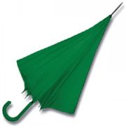 Зонт-трость с пластиковой ручкой, полуавтомат; зеленый; D=103 см; нейлон