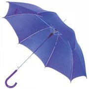 Зонт-трость с пластиковой ручкой, полуавтомат; синий; D=103 см; нейлон