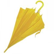 Зонт-трость с пластиковой ручкой, полуавтомат; желтый; D=103 см; нейлон