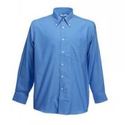 Рубашка "Long Sleeve Oxford Shirt", синий_L, 70% х/б, 30% п/э, 135 г/м2
