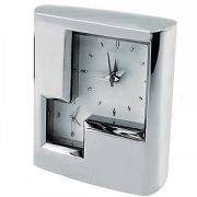 Часы "Две столицы"; 7х2,3х7,4 см; посеребренный металл, стекло
