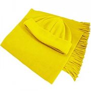 Комплект флисовый "Winter": шарф и шапка; желтый; шарф: 150х30 см, шапка: 58 см, плотность 230 гр/м2; флис