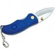 Нож складной с фонариком; синий; 2,4х1,5х6,3 см; пластик, металл