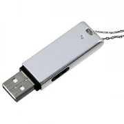 USB flash-память на цепочке (1 Gb); 6х1,6х0,8 см; посеребренный металл
