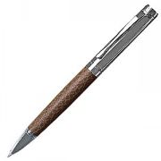 COBRA, ручка шариковая, коричневый/серебристый, металл/искусственная кожа