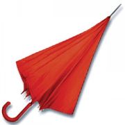Зонт-трость с пластиковой ручкой, полуавтомат; красный; D=103 см; нейлон
