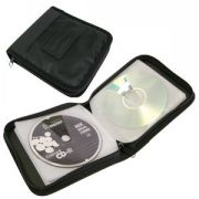 CD-холдер для 12 дисков; черный; 15,5х15х3,3 см; текстиль