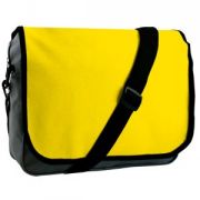 Конференц-сумка "College"; серый с желтым; 38х30х9,5 см; нейлон
