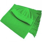 Комплект флисовый "Winter": шарф и шапка; зеленый; шарф: 150х30 см, шапка: 58 см, плотность 230 гр/м2; флис