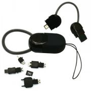 USB-зарядное устройство для мобильного телефона с картридером и micro-SD картой (1Gb); 14х8х2 см; пластик