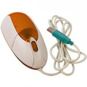 Мышь компьютерная; белый с оранжевым; 12,5х5х3,5 см; пластик