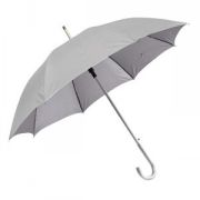 Зонт-трость с алюминиевой ручкой "Silver", полуавтомат; серебро; D=103 см; нейлон