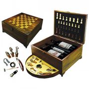 Набор для вина "Сундук" с шахматами; 36,5х31,5х16 см; дерево, металл
