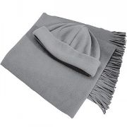 Комплект флисовый "Winter": шарф и шапка; серый; шарф: 150х30 см, шапка: 58 см, плотность 230 гр/м2; флис