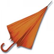 Зонт-трость с пластиковой ручкой, полуавтомат; оранжевый; D=103 см; нейлон